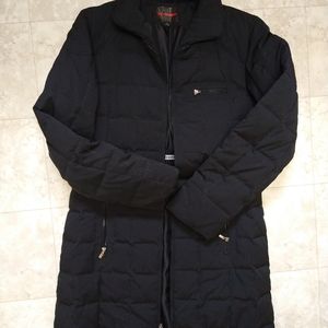 Giacca black long puffer coat jacket zip up